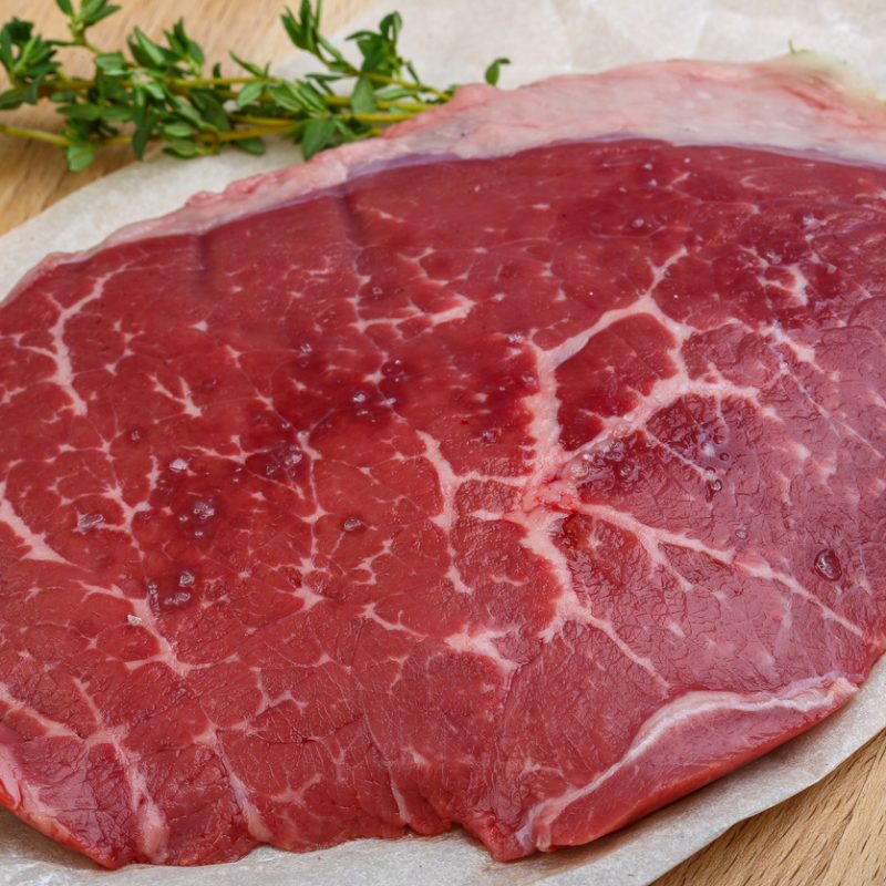 Raw beef rump steak