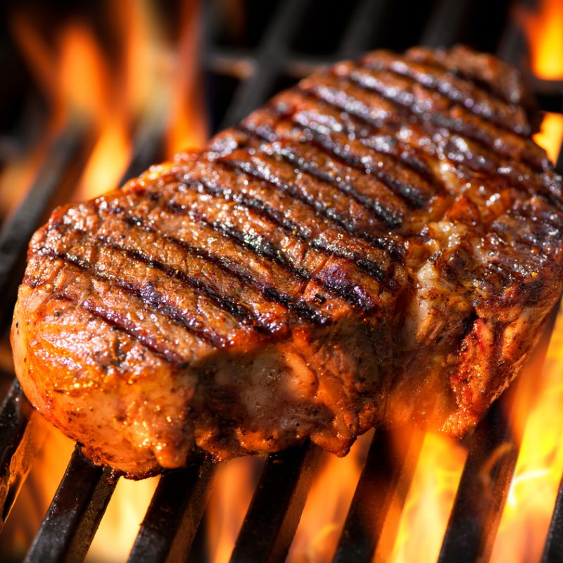 Barbecued beef steak